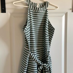 Green striped romper
